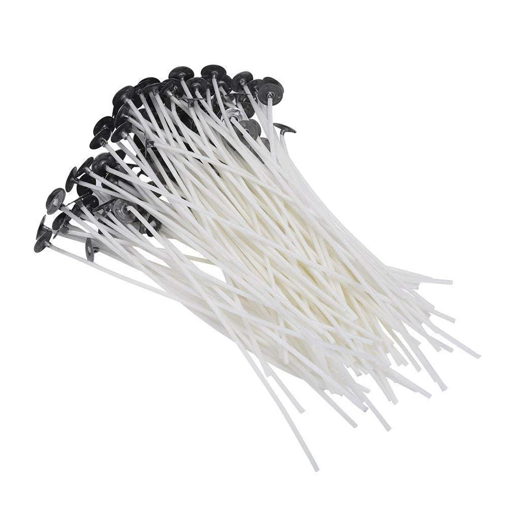 Pre Waxed Cotton Wicks For Candle With Sustainer - 10 Pcs