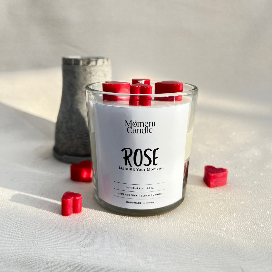 Rose Scented Jar Candle With Heart