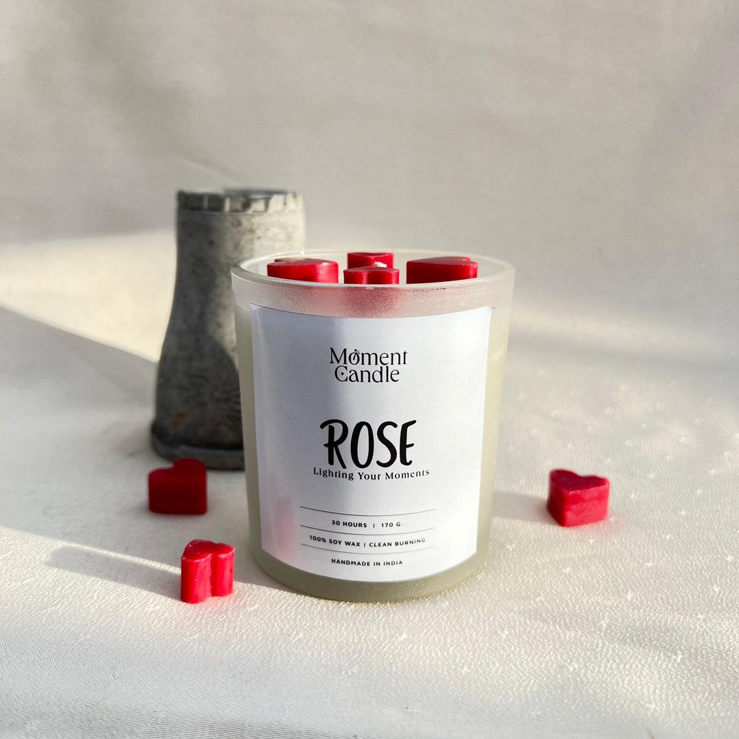 Rose Scented Jar Candle With Heart