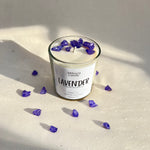 Load image into Gallery viewer, Lavender Scented Jar Candle With Stone
