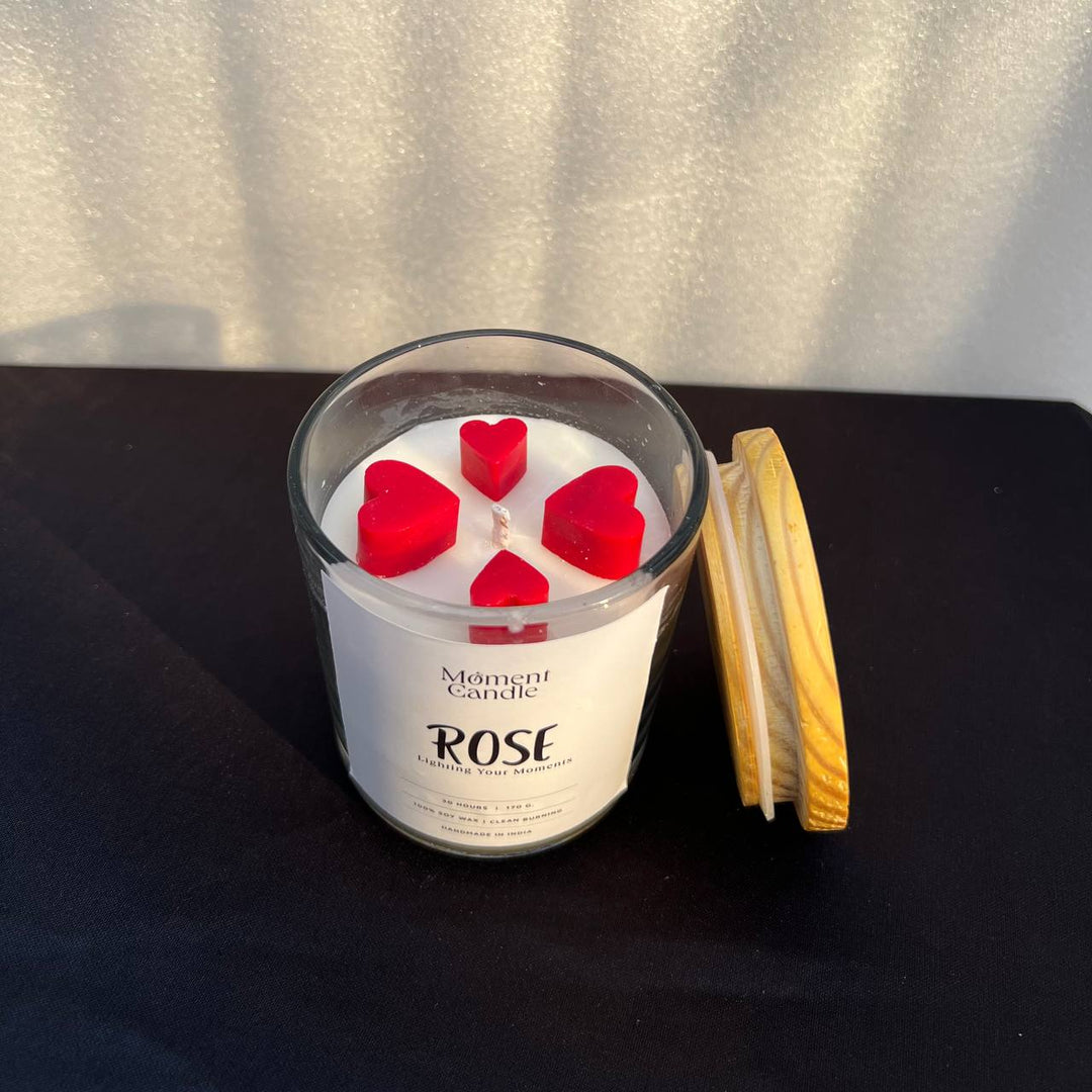 Rose Scented Jar Candle With Heart