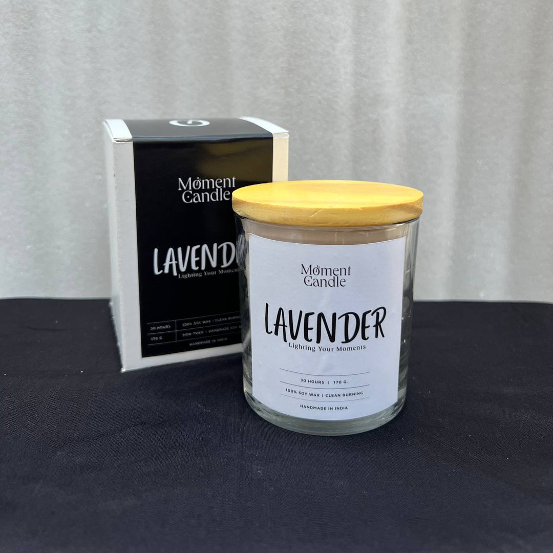 Lavender Scented Jar Candle With Stone